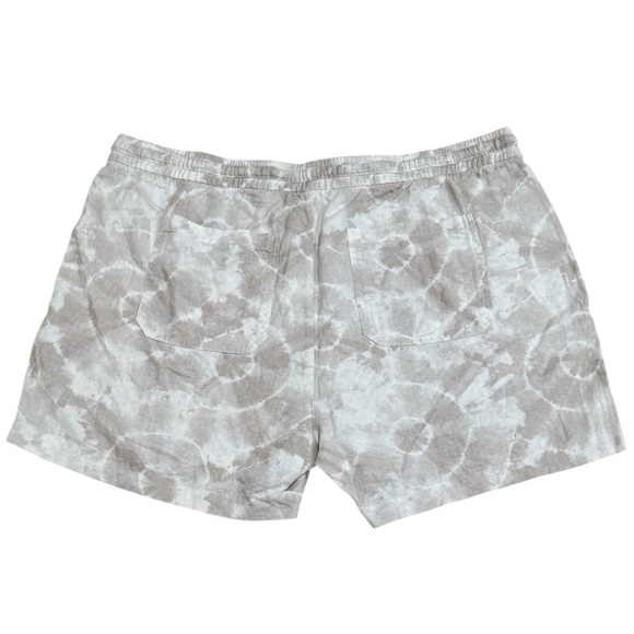 NEW Old Navy Cream and White Tie Dye Artsy Coastal Linen Blend Shorts Size XL - Picture 5 of 11